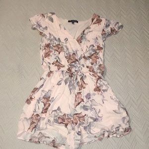 Pink floral romper